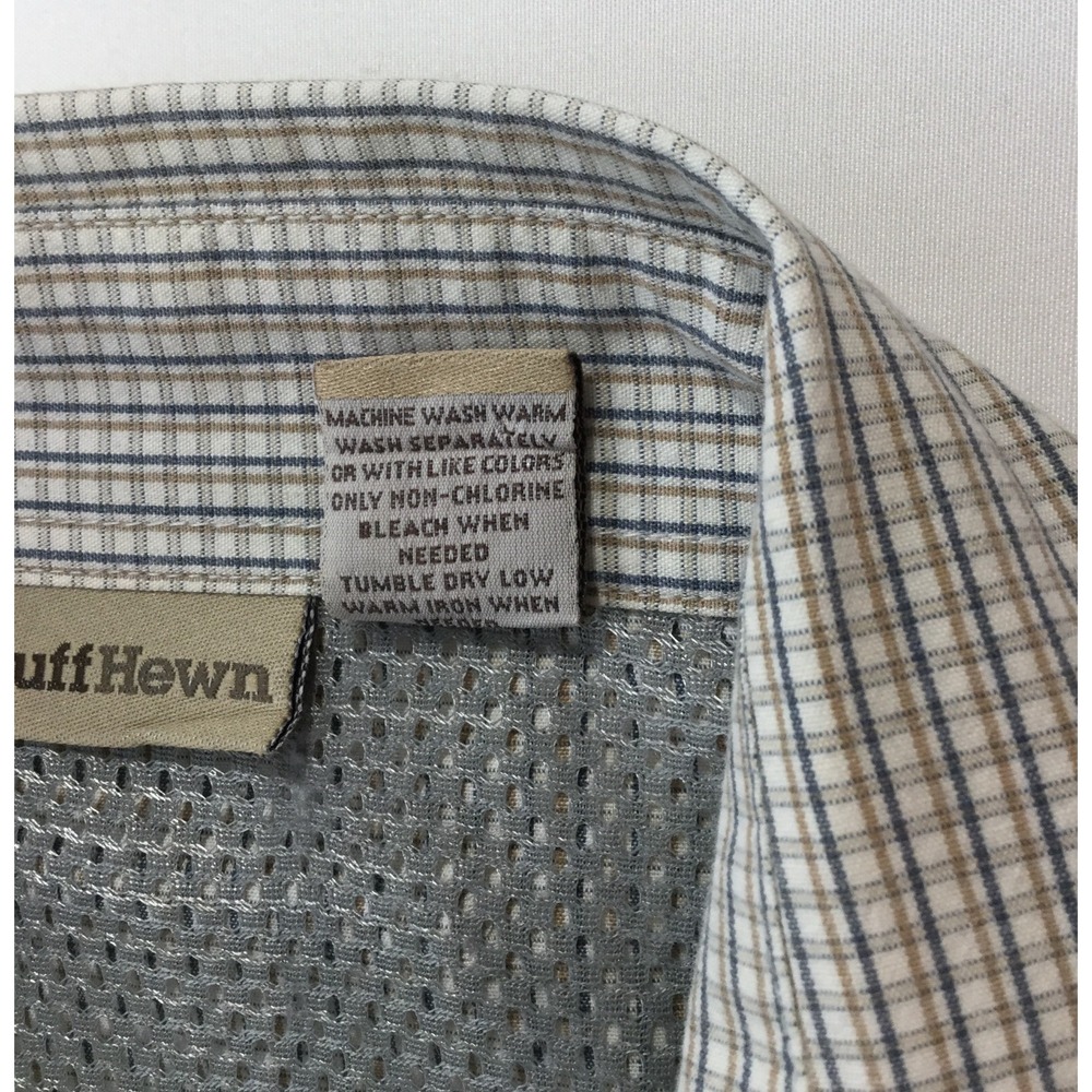 Ruff Hewn Shirt Mens XL Button Up Gingham Pockets Casual Vented Mesh LS Outdoors - Picture 4 of 11